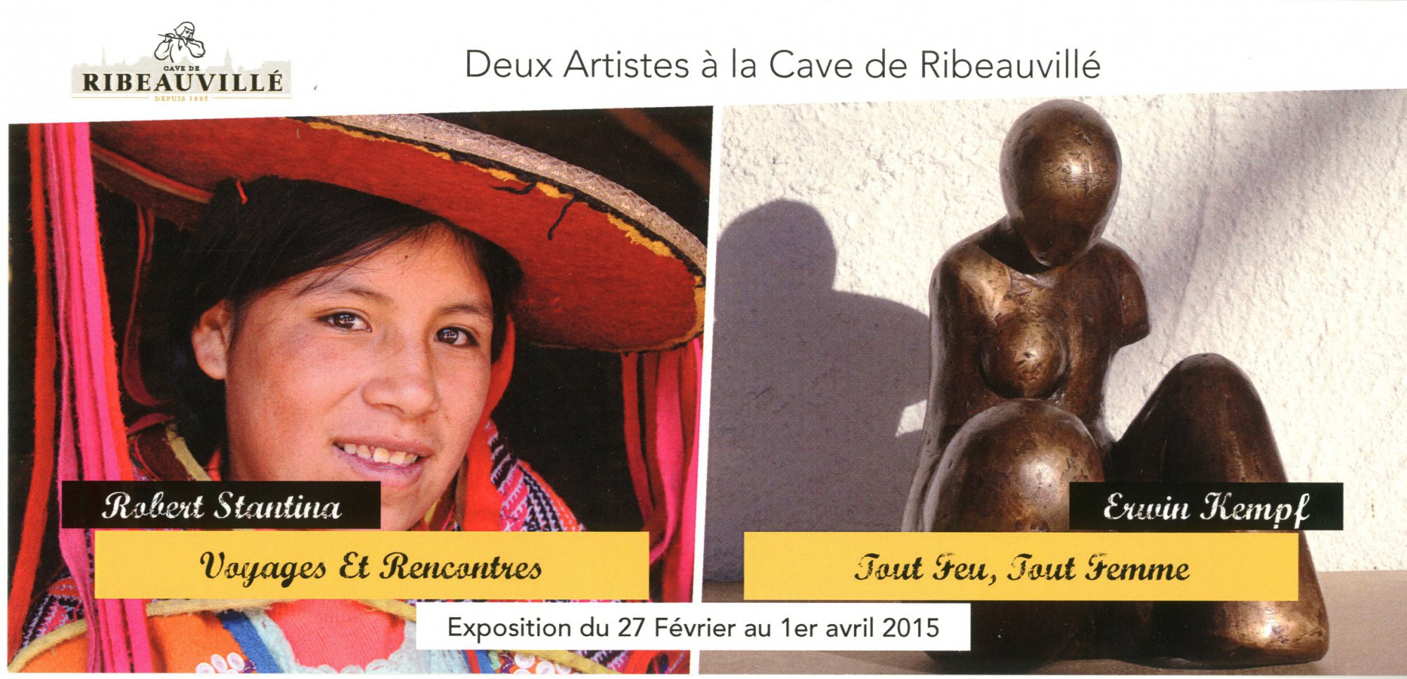 Deux artistes à la Cave de Ribeauvillé : Robert STANTINA et Erwin KEMPF