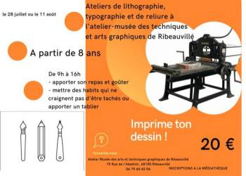 ATELIERS POUR ENFANTS : LITHOGRAPHIE, TYPOGRAPHIE, RELIURE