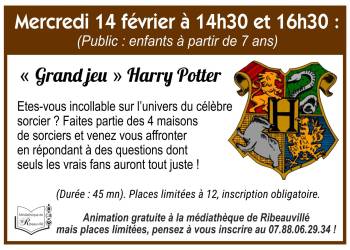 "GRAND JEU" Harry Potter