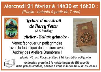 LECTURE ET ATELIER "RELIURE DE GRIMOIRES"