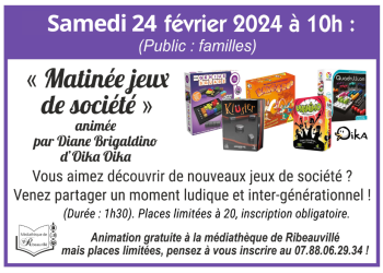 MATINEE JEUX DE SOCIETE