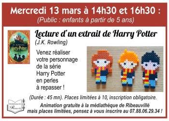 LECTURE ET ATELIER "Perles à repasser"