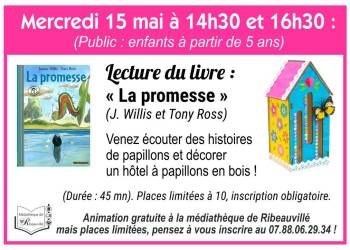 LECTURE ET ATELIER "Hôtel à papillons"