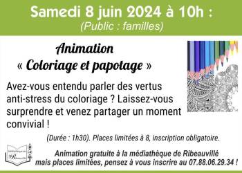 ANIMATION : "Coloriage et papotage"
