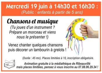 CHANSONS ET ATELIER : "Décoration tambourins à grelots"
