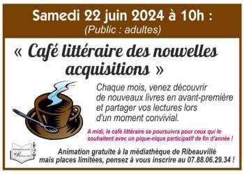 CAFÉ LITTÉRAIRE DES NOUVELLES ACQUISITIONS