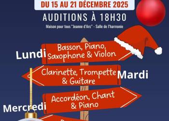 L'école de musique “Les Ménétriers” fête Noël – Auditions à Ribeauvillé 